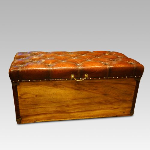 Victorian camphor trunk with leather corners