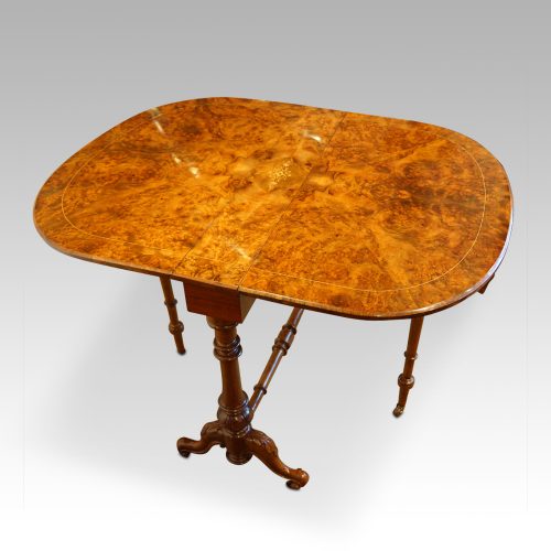 Victorian inlaid walnut Sutherland table