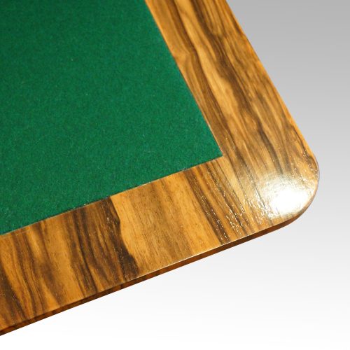 Victorian inlaid walnut card table corner interior