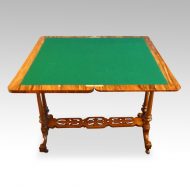 Victorian inlaid walnut card table open
