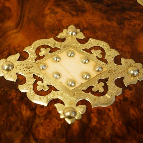 Victorian walnut mounted box centre mount