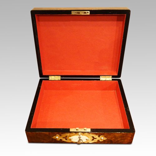 Victorian walnut mounted box interior