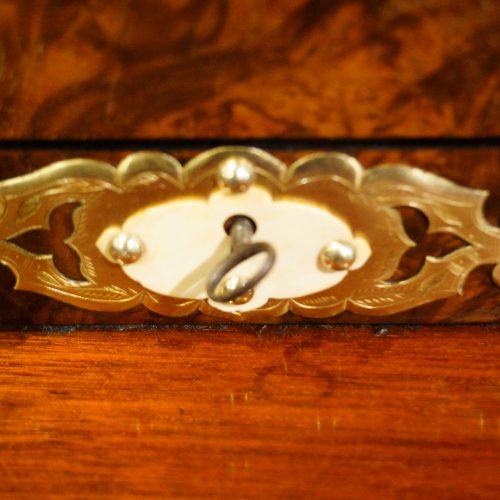 Victorian walnut mounted box key