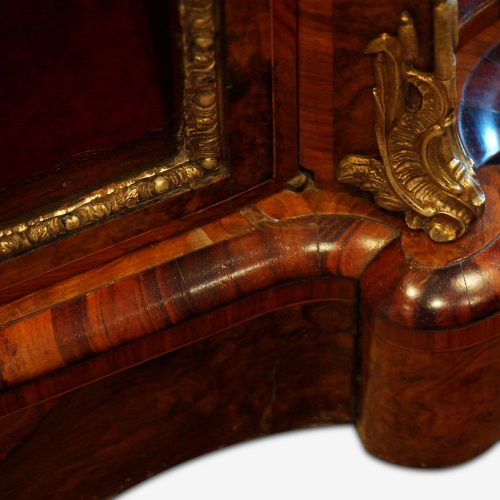 Victorian walnut open end credenza bottom moulding