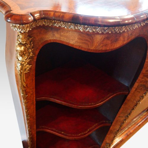 Victorian walnut open end credenza end section