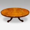 Victorian walnut oval coffee table , large
