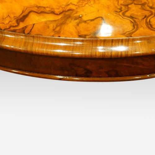 Victorian walnut oval coffee table , large edge