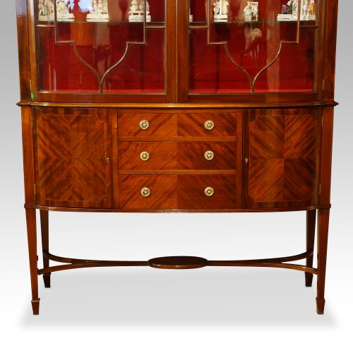 Edwardian inlaid mahogany display cabinet base