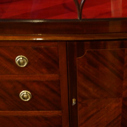 Edwardian inlaid mahogany display cabinet handle
