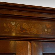 Edwardian inlaid mahogany display cabinet inlaid cornice