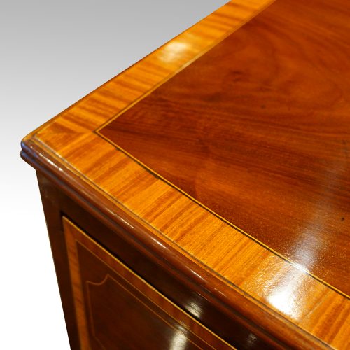 Georgian inlaid bow front chest banding
