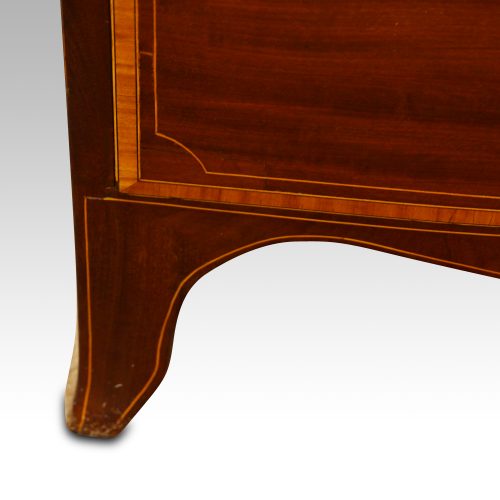 Georgian inlaid bow front chest splay foot
