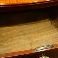 Georgian inlaid bow front chestdrawer oak lining