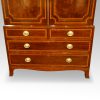 Georgian inlaid mahogany linen press base