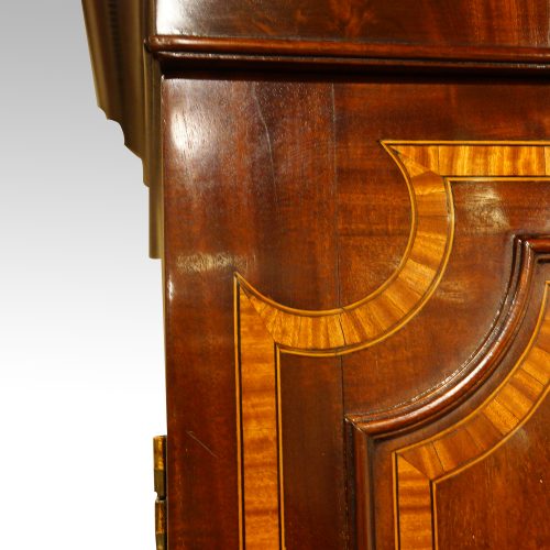 Georgian inlaid mahogany linen press detail inlay