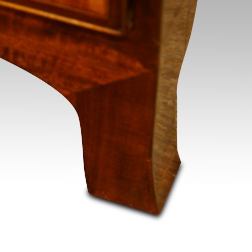 Georgian inlaid mahogany linen press splay foot