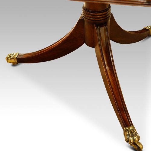 Georgian style mahogany twin pillar dining table base