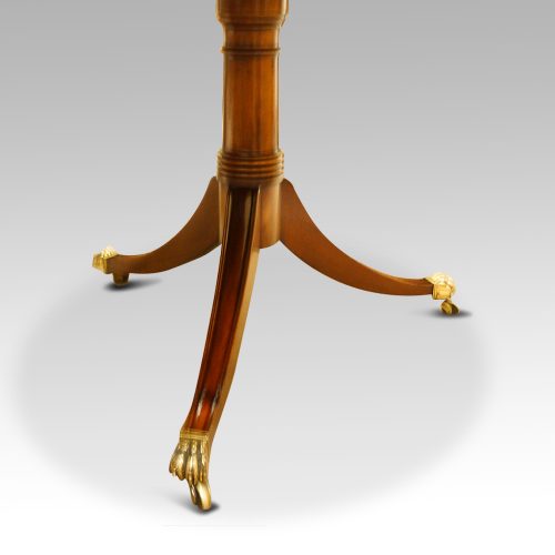 Georgian style mahogany twin pillar dining table base view