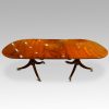 Georgian style mahogany twin pillar dining table side view