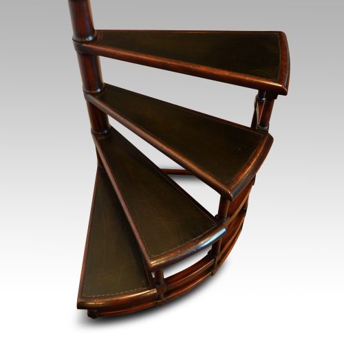 Mahogany spiral library steps top