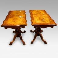 Pair of Victorian walnut cardtables