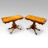 Pair of Victorian walnut cardtables at angle
