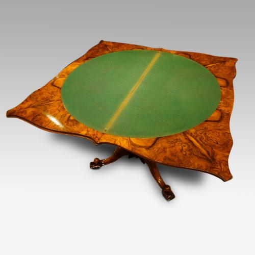 Pair of Victorian walnut cardtables open