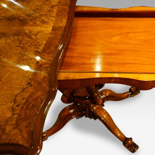 Pair of Victorian walnut cardtables storage