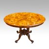 Victorian inlaid walnut oval table