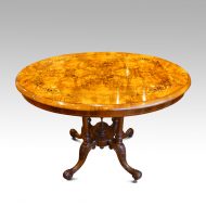 Victorian inlaid walnut oval table