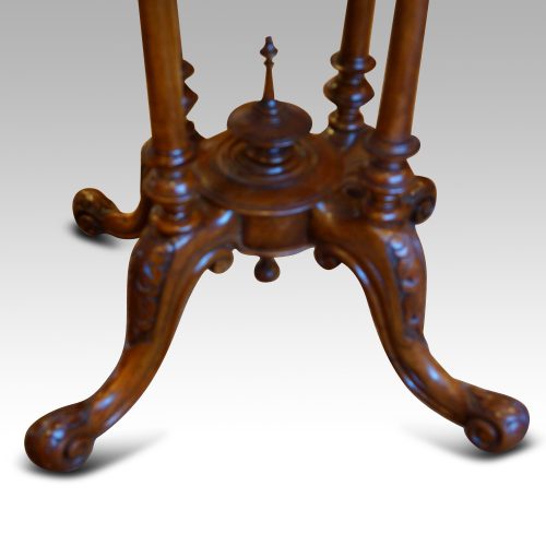 Victorian inlaid walnut oval table base