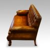 Victorian leather Gentlemans club sofa end view
