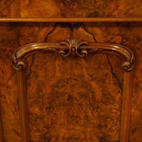 Victorian walnut credenza cabinet carving