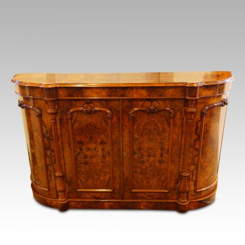 Victorian walnut credenza cabinet front