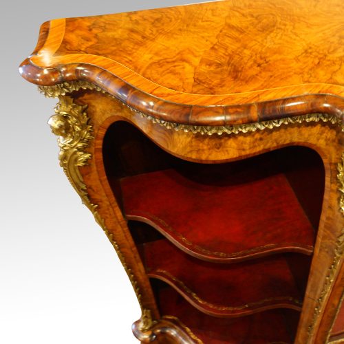 Victorian walnut open end credenza 2