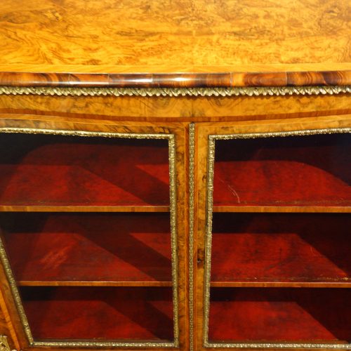 Victorian walnut open end credenza 3