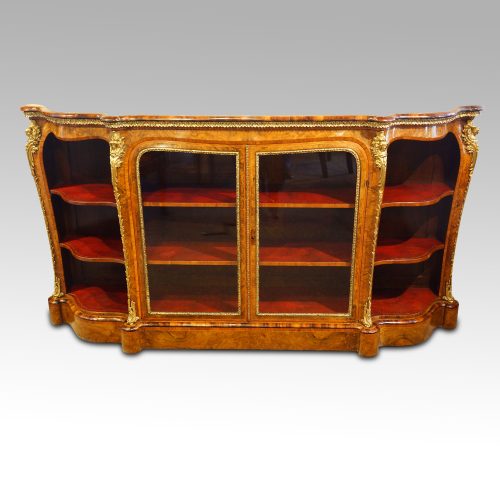 Victorian walnut open end credenza 4