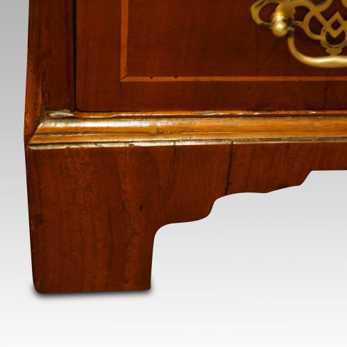 Walnut dome top bureau bookcase bracket foot