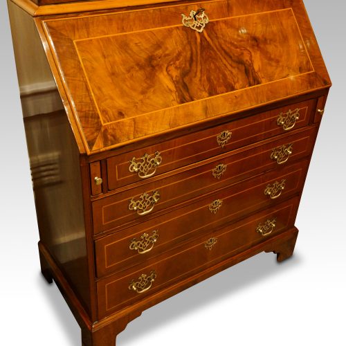 Walnut dome top bureau bookcase front