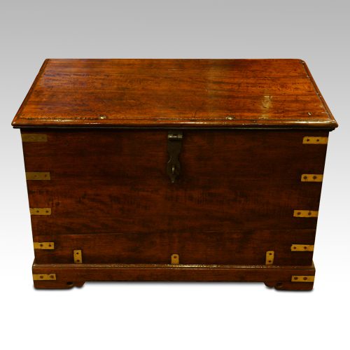 Antique brass bound merchants chest