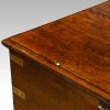 Antique brass bound merchants chest corner detail