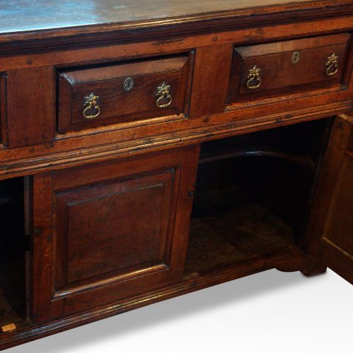 Antique oak dresser base interior