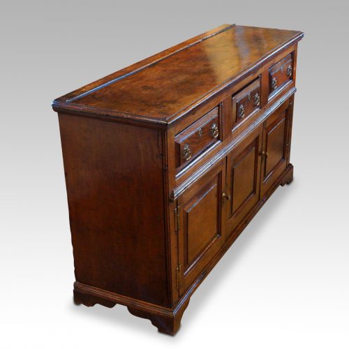Antique oak dresser base side