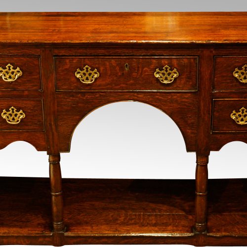 Antique oak potboard dresser base arch
