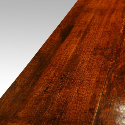 Antique oak potboard dresser base length view