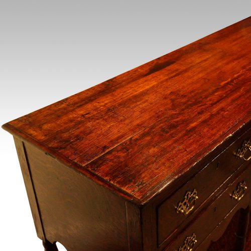 Antique oak potboard dresser base top grain
