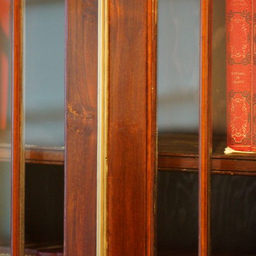 Edwardian mahogany glazed bookcase brass door divider