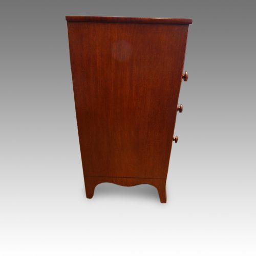 Georgian mahogany bow chest side