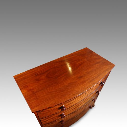 Georgian mahogany bow chest top