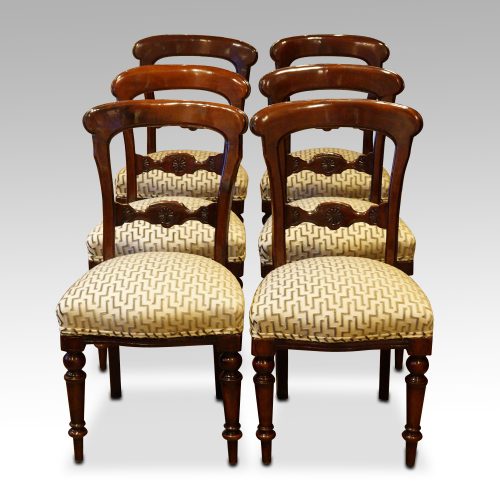 Late Victorian set of 6 mahogany dining chairs